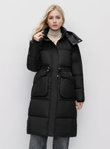 Medium and Long Slim Hooded Cotton-padded Coat