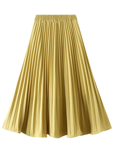 Elastic Waist Pleated Skirt