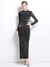 Heavy Industry Hot Drilling Slim Long-sleeved Dress