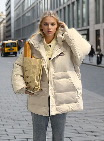 Loose HoodedCotton-padded Jacket Warm Coat