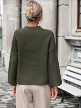 Loose Nine-point Sleeve Solid Color Sweater