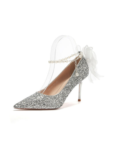 Pearl Pointed Thin Heels Shallow Mouths High-heeled