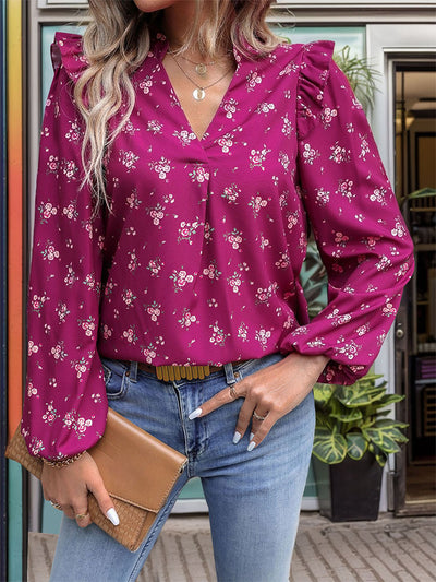 Flower Printed Long Sleeve Shirt