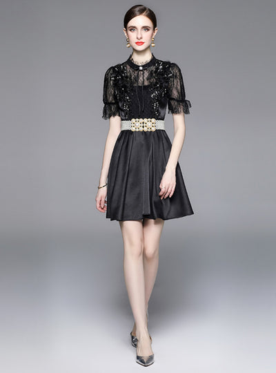 Mesh Heavy Industry Beaded Dress