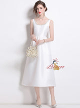 Hand-drilled Silm Waist Sling Dress