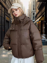 Short Hooded Cotton-padded Jacket Coat