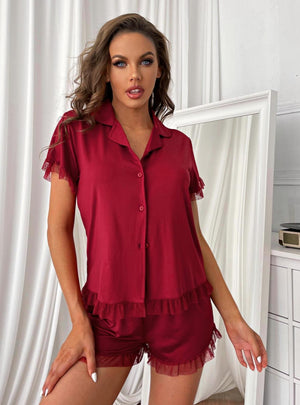 Solid Color Short-sleeved Pajamas