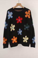 Multicolored Flowers Long Sleeve Sweater