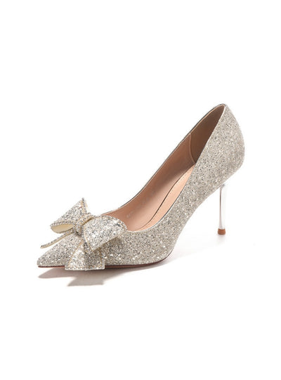 Sequined Butterfly High Heel Wedding Shoes