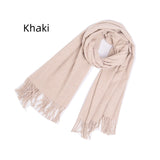 Bristle Fringed Solid Color Scarf