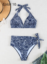 Sexy High Waist Lace-up Printed Bikini