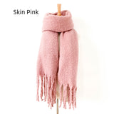 Thick Tassel Solid Color Thick Scarf