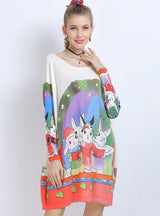 Rabbit Print Plus Size Sweater