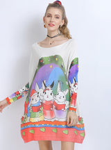 Rabbit Print Plus Size Sweater