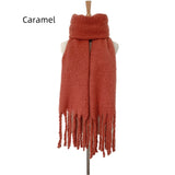 Thick Tassel Solid Color Thick Scarf