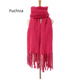 Thick Tassel Solid Color Thick Scarf