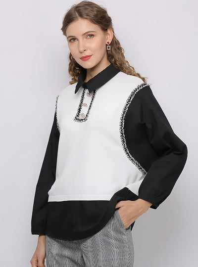 Women Long Sleeve Top Stitching