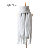 Thick Tassel Solid Color Thick Scarf