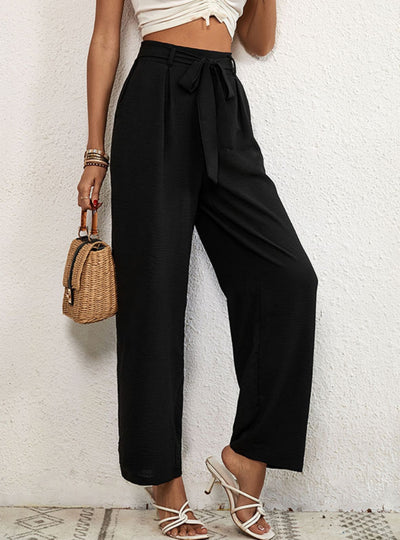 Pocket High Waist Wide-leg Pants