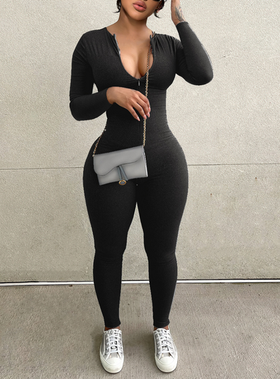 Sexy Tight Long Sleeve Jumpsuit