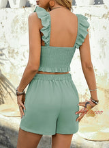 Strap Top Shorts Two-piece Suit