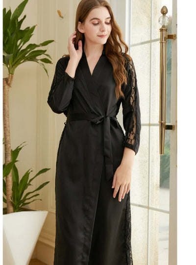 Women Silk Long Robe Pajama