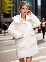 Medium and Long Loose Hooded Cotton Coat