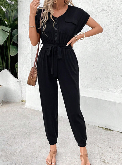 Pocket Black Jumpsuit Trousers