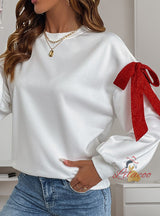 Loose Round Neck Long Sleeve Christmas Top