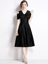 Solid Color Slim Short Sleeve Dress