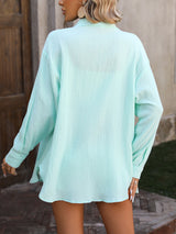 Beach Blouse Wrinkled Casual Shirt