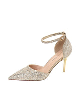 Sequined Thin-heeled Pointed Wedding Shoes