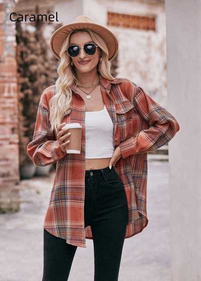 Casual Fashion Loose Plaid Shirt