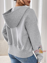 Long Sleeve Casual Solid Color Pullover Hoodie