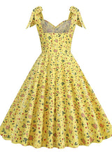 Flower Hepburn Bow Vintage Dress