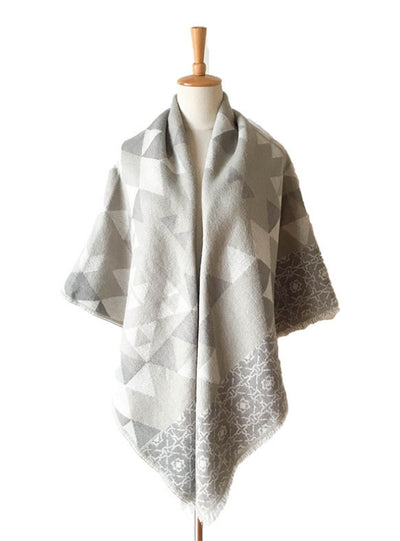 Cashmere-like Geometric Jacquard Square Scarf