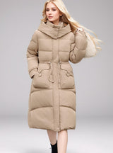 Slim Over-the-knee Cotton-padded Down Coat