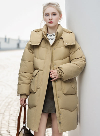 Slim-fit Cotton-padded Long Pocket Padded Coat