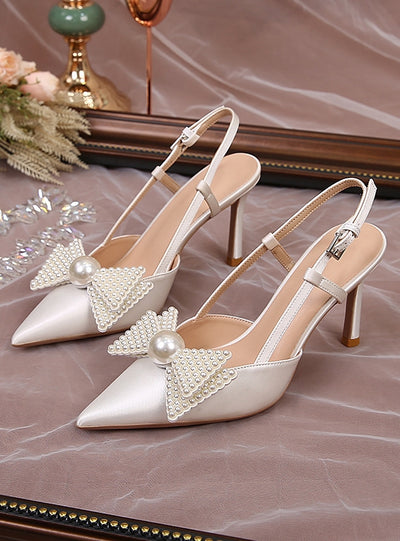 Summer Pointed High-heeled Bow Sandals