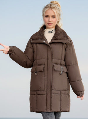 Loose Slim and Thick Medium and Long Cotton-padded Coat