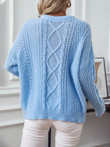 Solid Color Twist Pullover Sweater