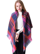 Colorful Plaid Square Plaid Scarf