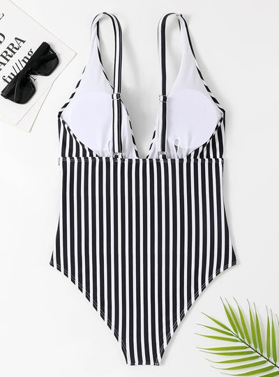 One-piece V-neck Backless Swimsuit