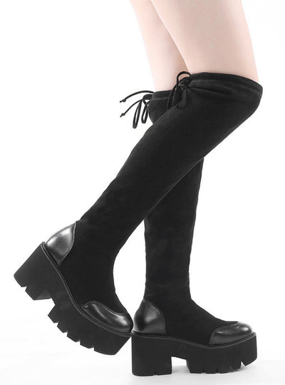 Round-headed Thick-soled Thick-heeled Knee Boots