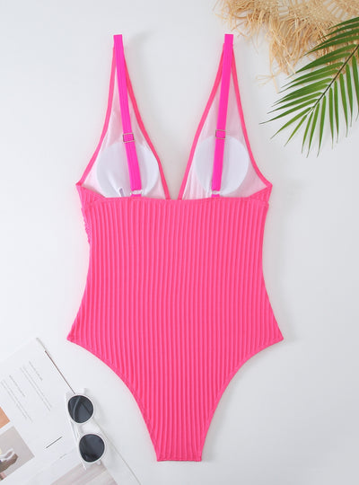 One-piece V-neck Backless Bikini