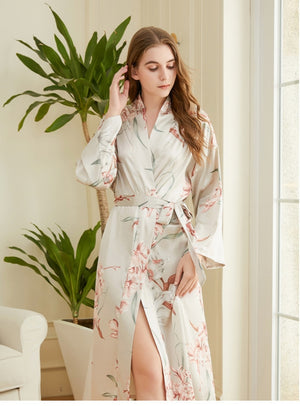 Long Lace-up Bathrobe Pajamas