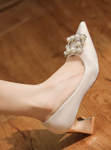 Thick-heeled Pointed High Heels Shoes