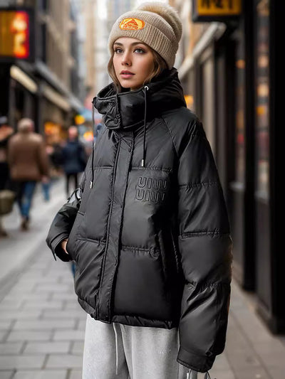 Short Hooded Cotton-padded Jacket Coat