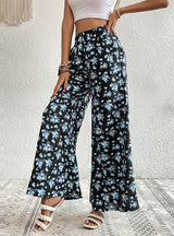 Horn Wide-leg Drape Printed Trousers Pants