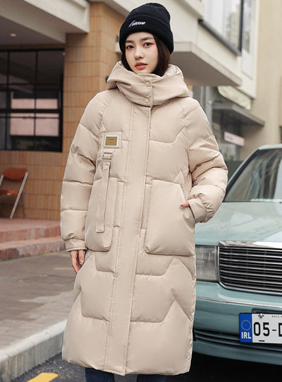 Medium and Long Over-the-knee Cotton-padded Jacket Coat